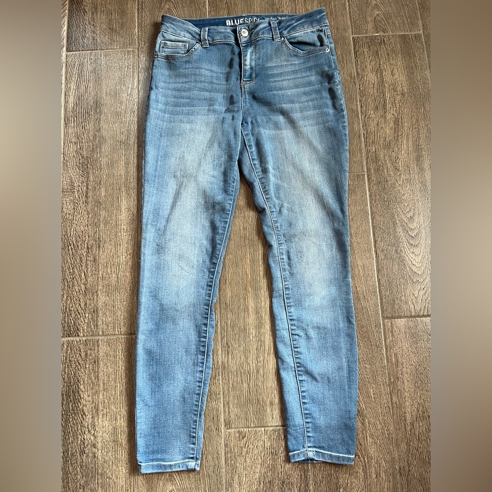 Blue Spice High Rise Skinny Jeans Light Wash Stretch Denim Size 9